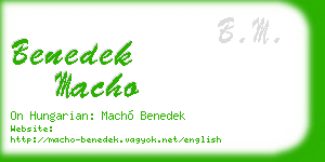 benedek macho business card