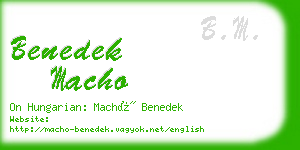 benedek macho business card